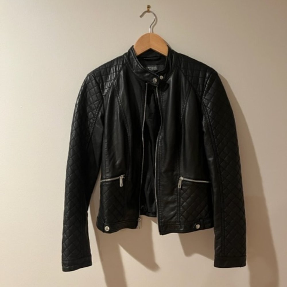 Kenneth Cole "REACTION" black leather jacket (S)